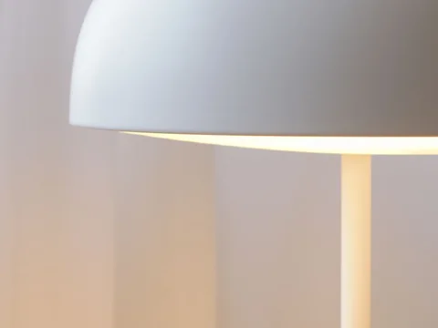 Close-up of a white table lamp