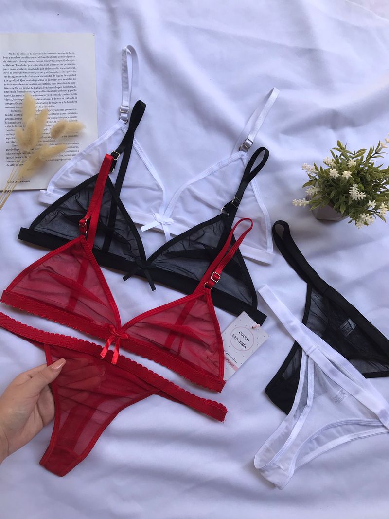 Lingerie arranged on a white surface