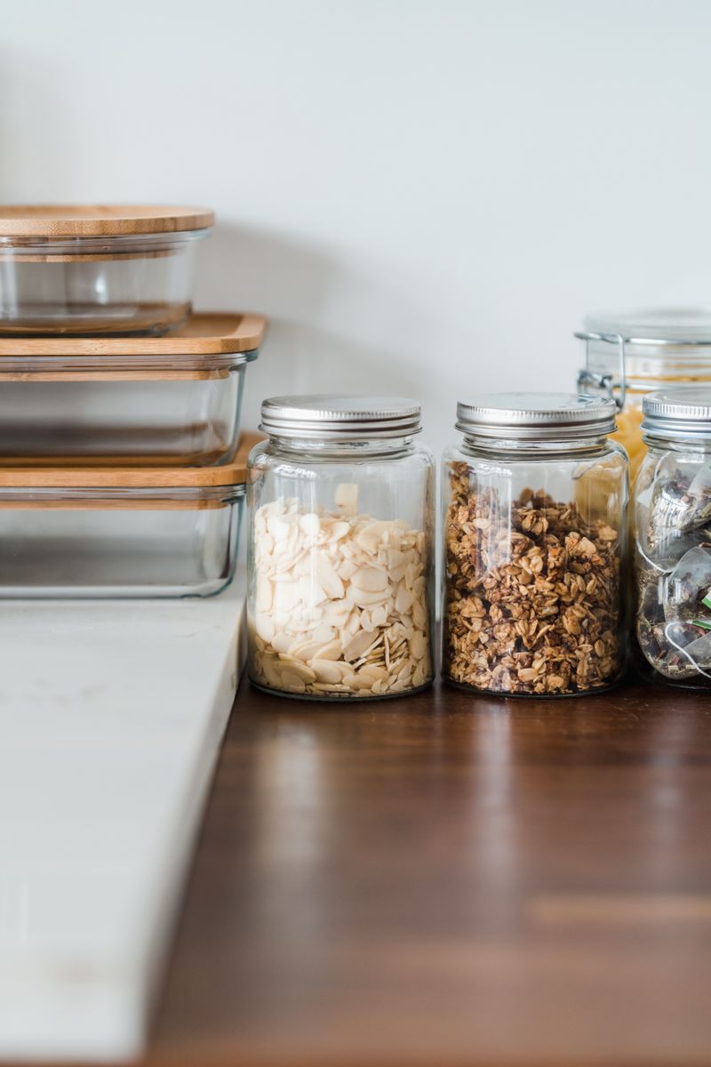 Clear glass food-storage jars